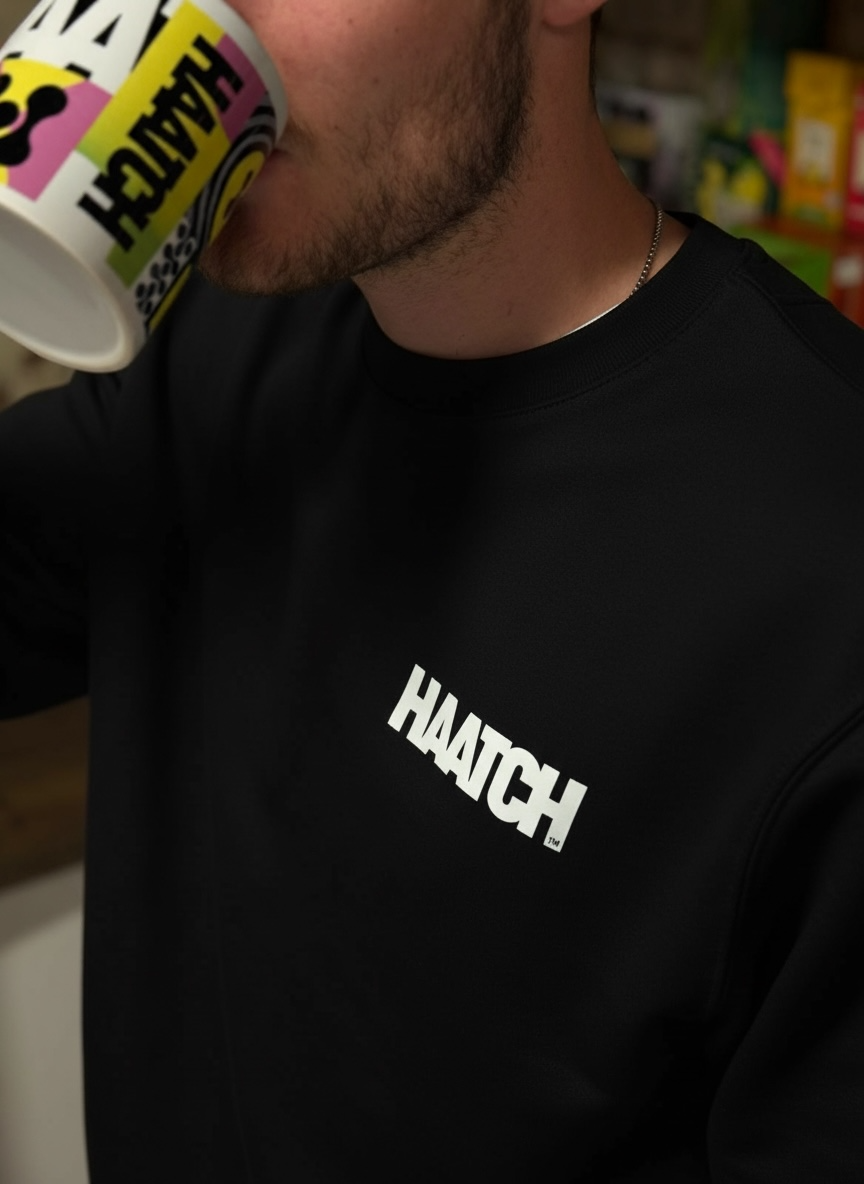 Close the round crewneck sweatshirt - Black